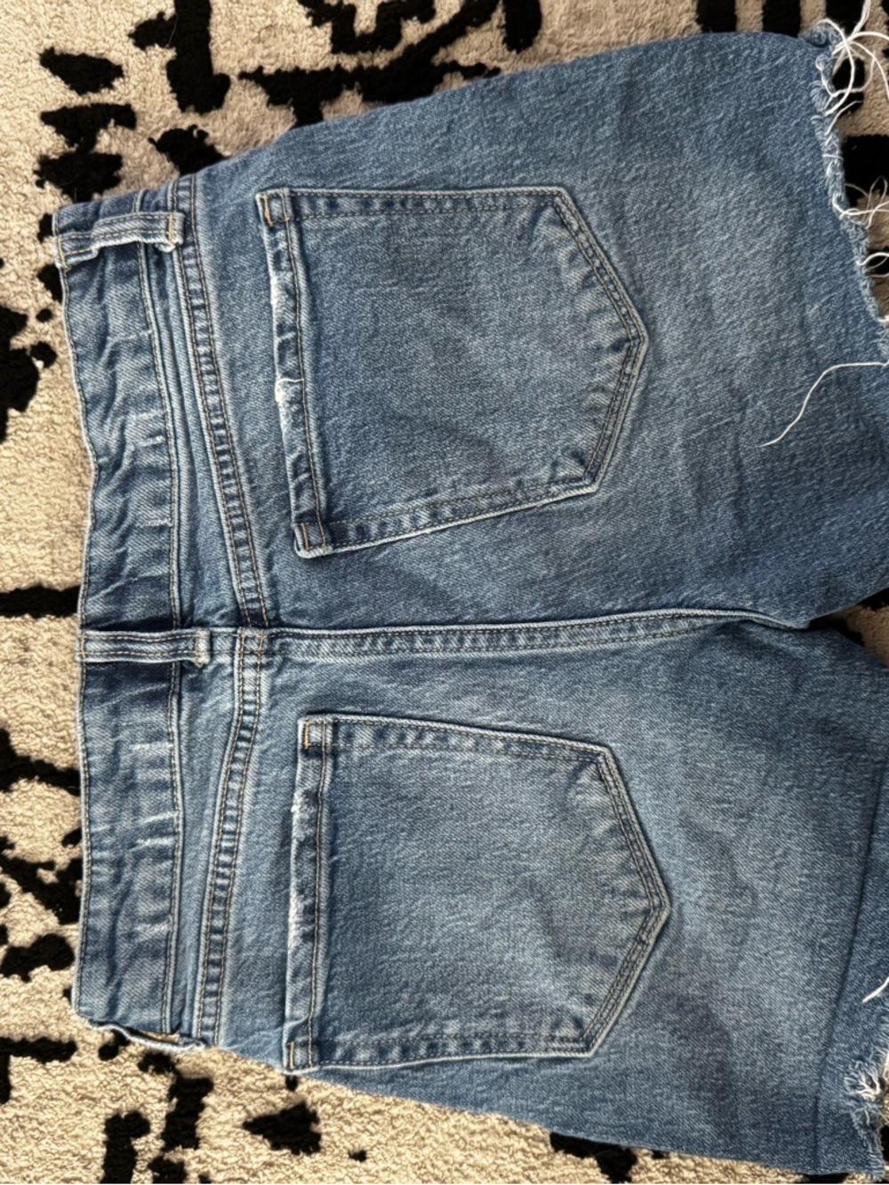 Flying Monkey Denim Cutoff Shorts in Blue